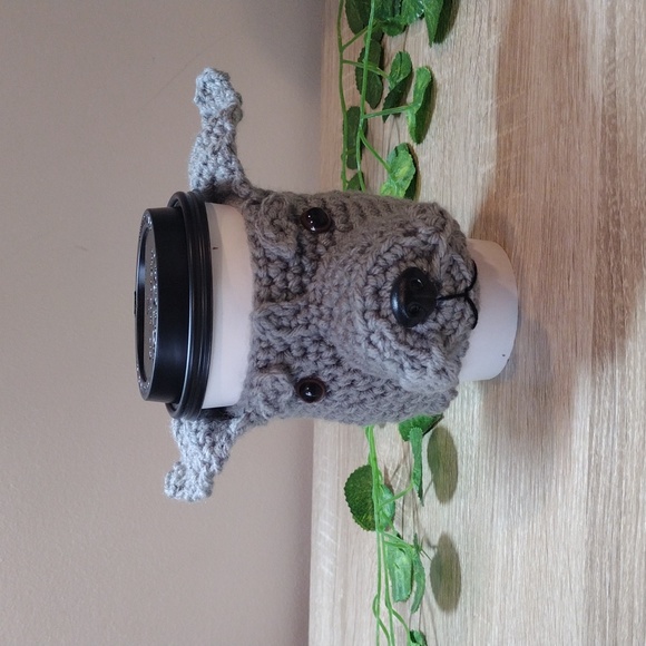 Handmade Other - Handmade Crochet Blue Pitbull Dog Coffee Koozie